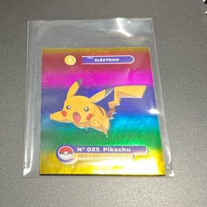 RARE Pikachu Rainbow Foil Sticker No. 025